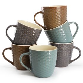 Elama Honeysuckle 6-Piece 15 oz. Mug Set, Assorted Colors