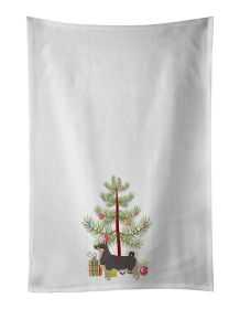 NEW Swedish Vallhund Christmas Tree Kitchen Towel Set of 2 White Dish Towels Decorative Bathroom Hand towel for Hand, Face, Hair, Yoga, Tea, Dish